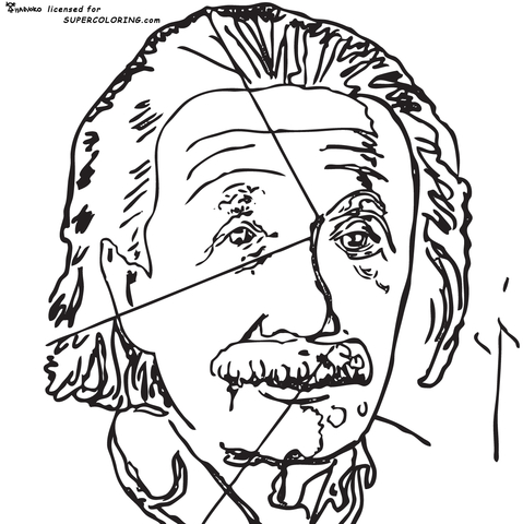 Einstein By Andy Warhol  Coloring Page